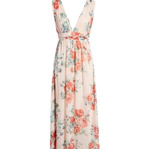 LuLu's (NWT)- Floral Print Maxi Dress W/Side Slit